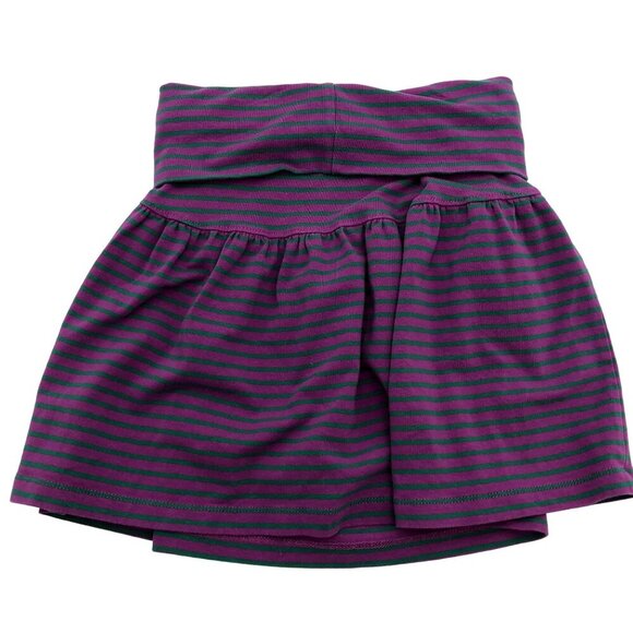 Hanna Andersson Size 120 6-7 Girls Pull On Mini Skirt Purple Striped Rollover - Picture 2 of 5